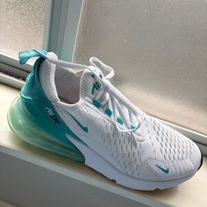 Teal nike air max shoes